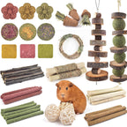ERKOON 42PCS Rabbit Chew Toys, Natural Timothy Grass Cakes Guinea Pig Toys, Small Animal Teeth Grinding Treats for Bunny Hamster Chinchilla, Safe Dental Care Snacks - Image 9