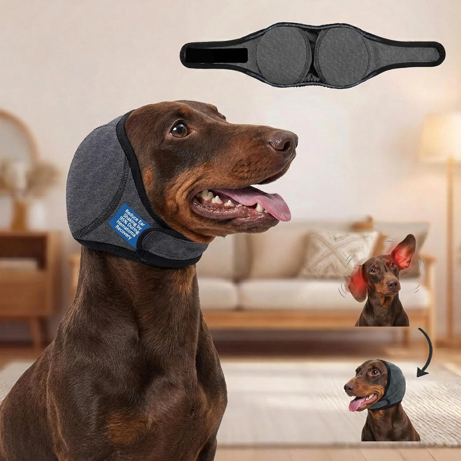 HOFI No-Shake Dog Ear Wrap front view medical protection band