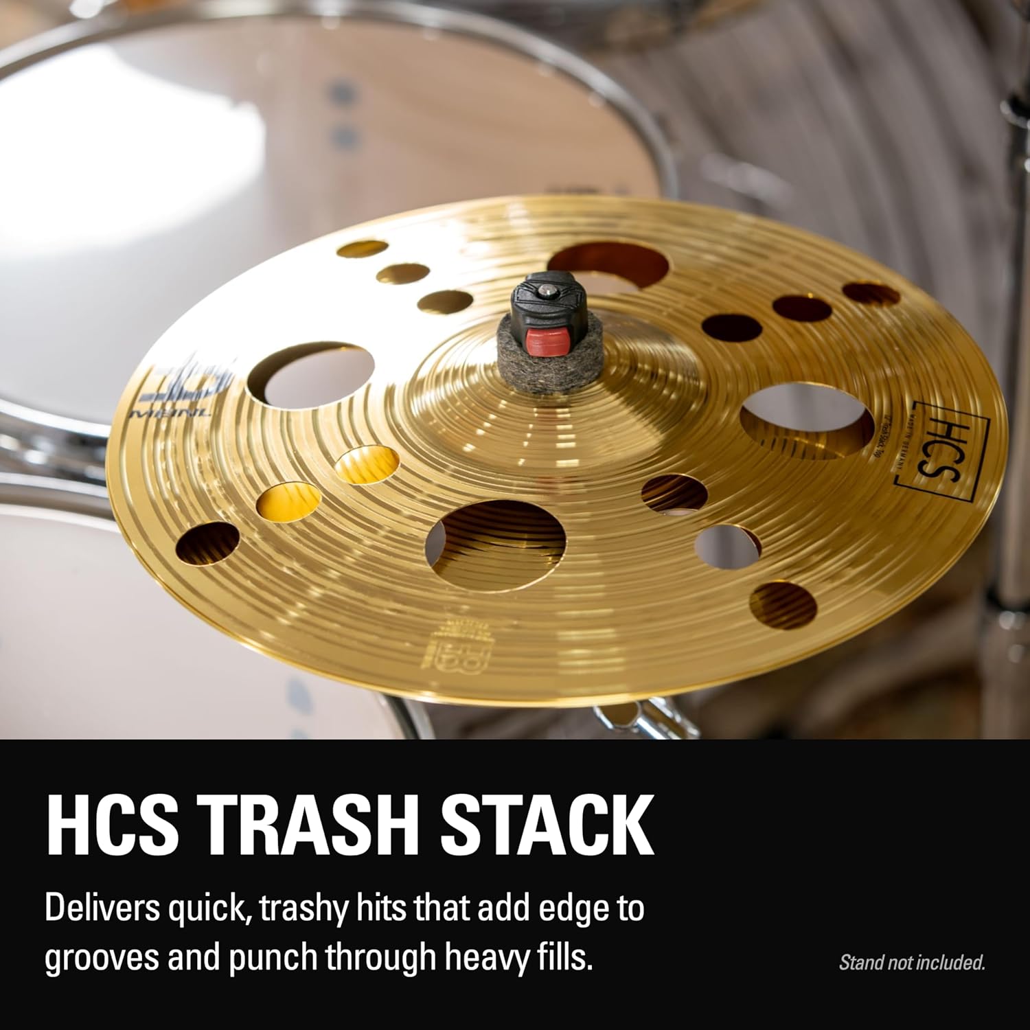 German engineered traditional finish brass alloy stack cymbals close up