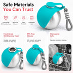 Leakproof puppy travel dispenser being unlocked for outdoor walking