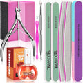 TsMADDTs Manicure Tools Kit front view with nail files and nippers