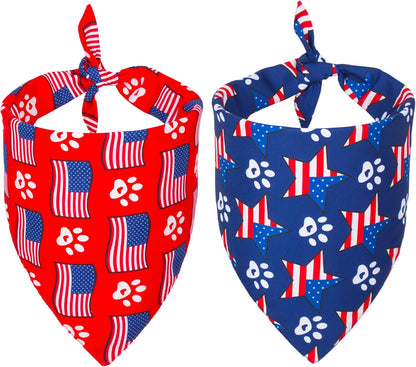ADOGGYGO American Flag Dog Bandana front view on an extra large dog