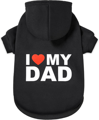 Dog Sweater Dog Hoodie Cold Weather Coat Hooded Sweatshirt for Puppies,Cats, Small Medium Large Dogs (Light Grey(I Love My Dad), X-Small) - Image 11