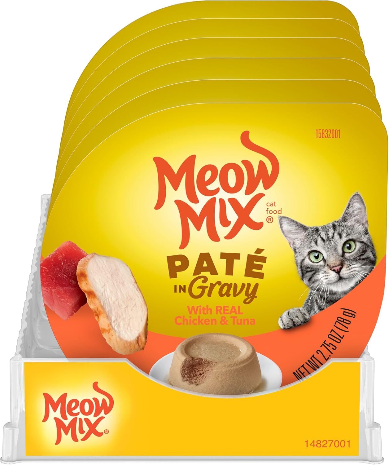 Meow Mix Pat in Gravy Wet Cat Food Variety Pack, Surf n' Turf Pats, 48 Cups, 2.75 Oz. Each - Image 14