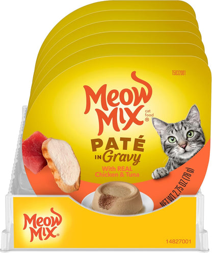 Meow Mix Pat in Gravy Wet Cat Food Variety Pack, Surf n' Turf Pats, 48 Cups, 2.75 Oz. Each - Image 14