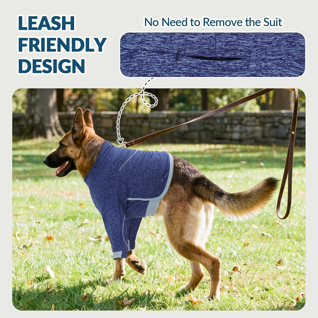 Elastic polyester and spandex recovery sleeve for canine surgical wound healing