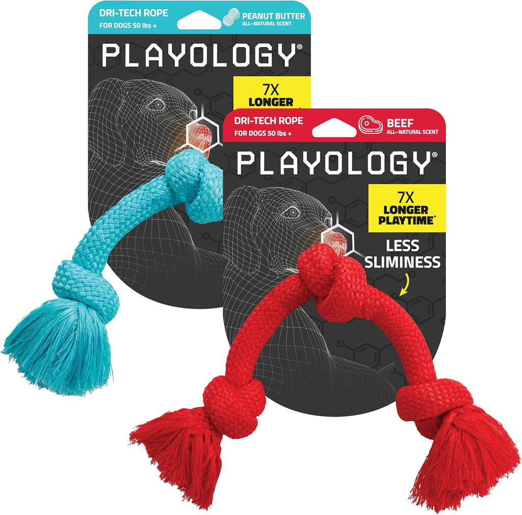 Playology Dog Toys | Dri-Tech Rope Tug of War Dog Toy for Tough Chewers | Peanut Butter Scented Jumbo Tug Rope Toys for Large Dogs - Image 14