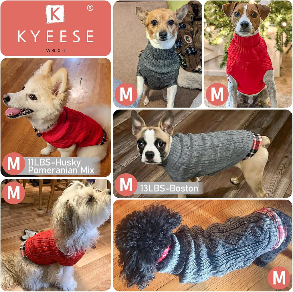 Preppy style cat and dog sweater with a plaid patchwork hem.