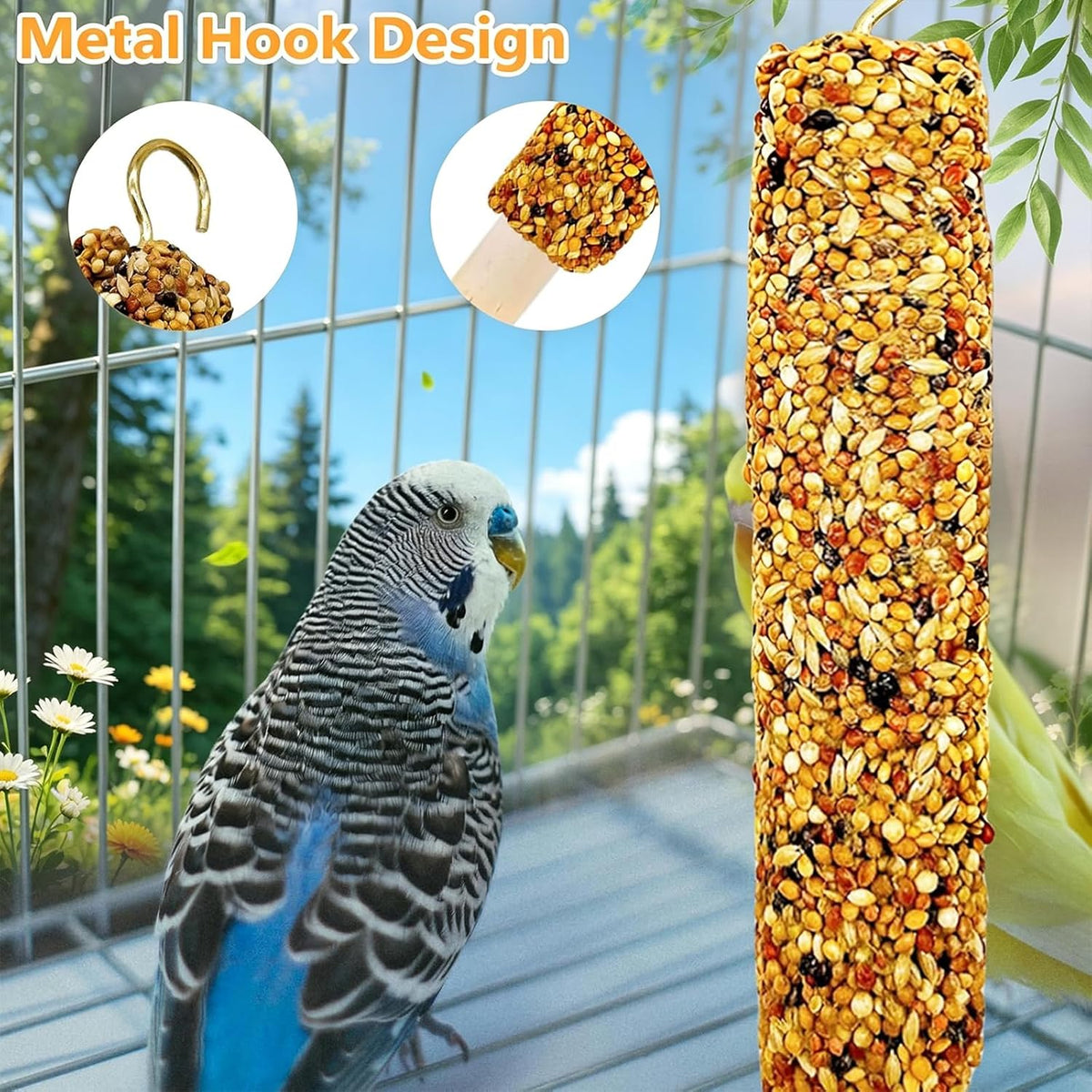 Back view of Acsist parakeet treat sticks packaging
