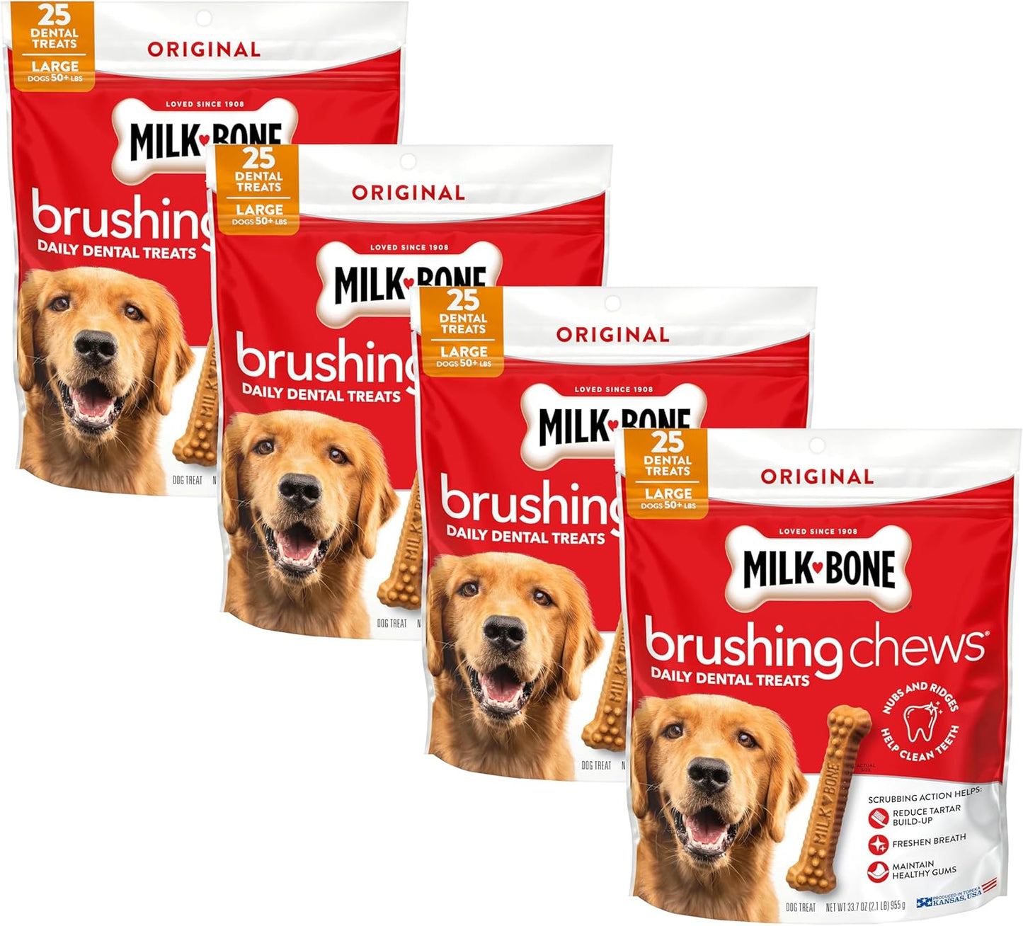 Milk-Bone Brushing Chews Original Chicken Flavor Daily Dental Dog Treats, Large, 33.7 Oz. Bag - Image 13