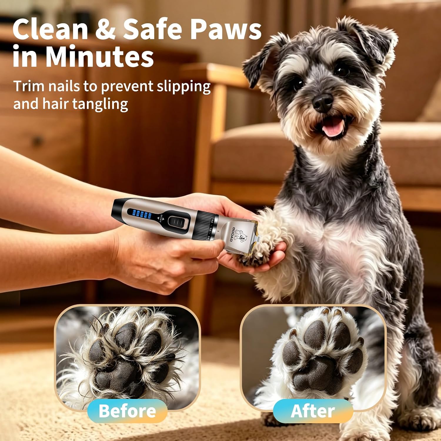 Gooad dog grooming trimmer kit with multiple guide combs