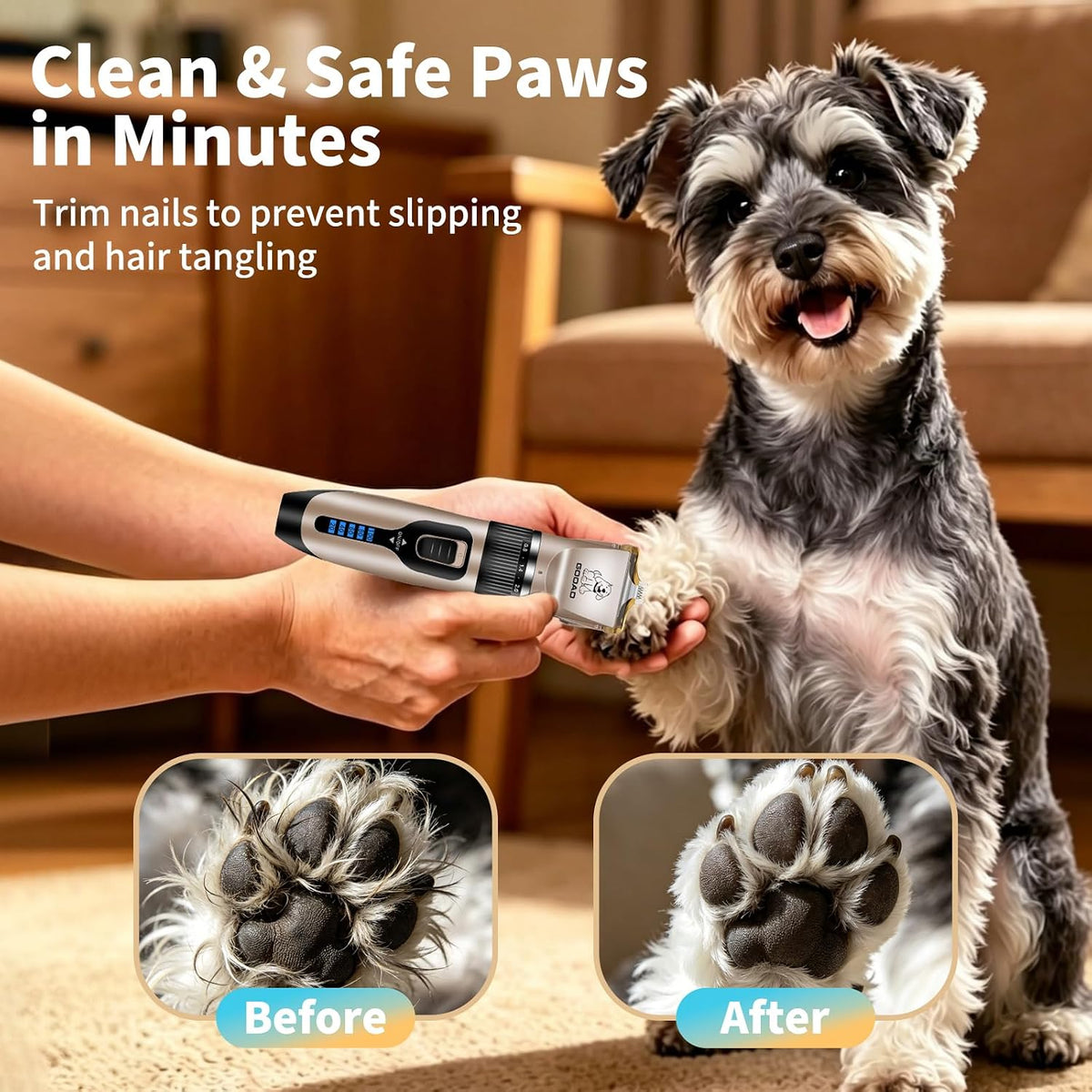 Gooad dog grooming trimmer kit with multiple guide combs