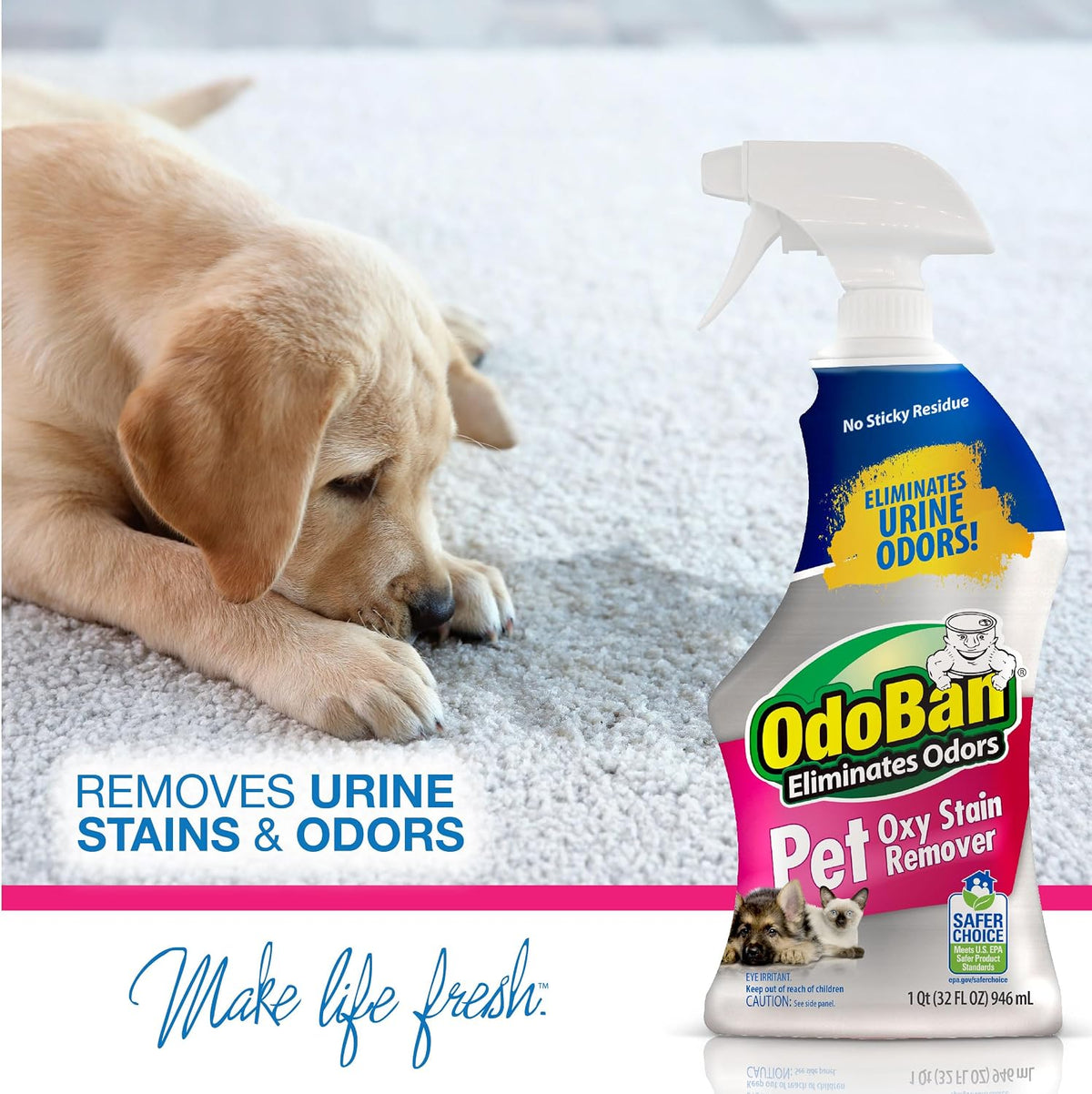Close up of Odoban Pet Solutions Oxy Stain Remover spray nozzle