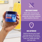Authentic Ozium smoke odor remover gel canister open lid view