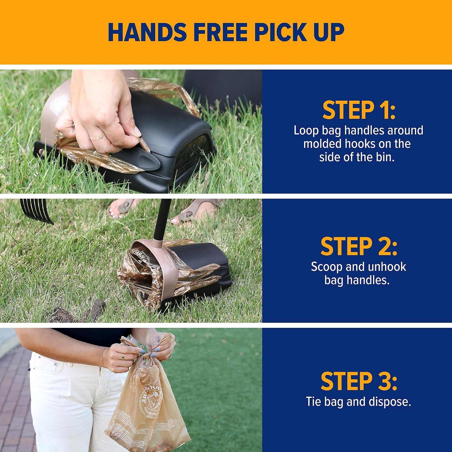 Durable and tear resistant dog poop bags designed for large yard cleanups
