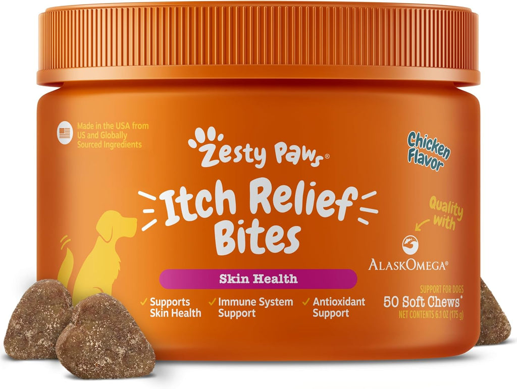Zesty Paws Itch Relief for Dogs - Anti Itch Chews for Skin & Coat - Omega-3 Fish Oil with EPA & DHA - Dog Allergy Relief Chews Supplement - Vitamin C & E Antioxidants - Chicken Flavor - 90 Count - Image 10
