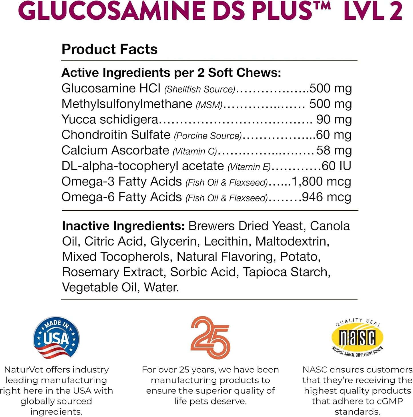 Premium NaturVet pet health supplement for moderate joint support and flexibility