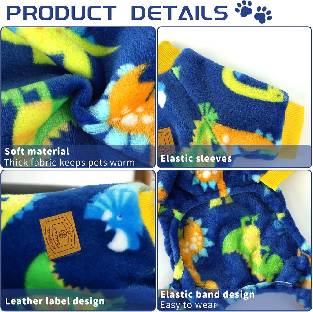 XPUDAC soft velvet puppy onesie yellow ribbed collar detail