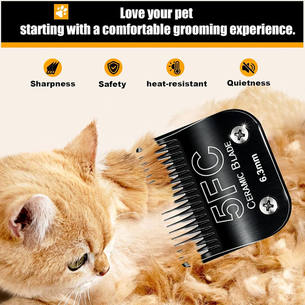 Premium stainless steel comb and titanium ceramic cutting teeth view