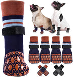 Kuoser Non Slip Dog Socks for Hardwood Floors, 4Pack Anti-Slip Dog Grippy Socks to Prevent Licking Paws, Dogs Booties Paw Protectors with Double-Sided Traction for Small Medium Large Senior Dogs, XS - Image 10