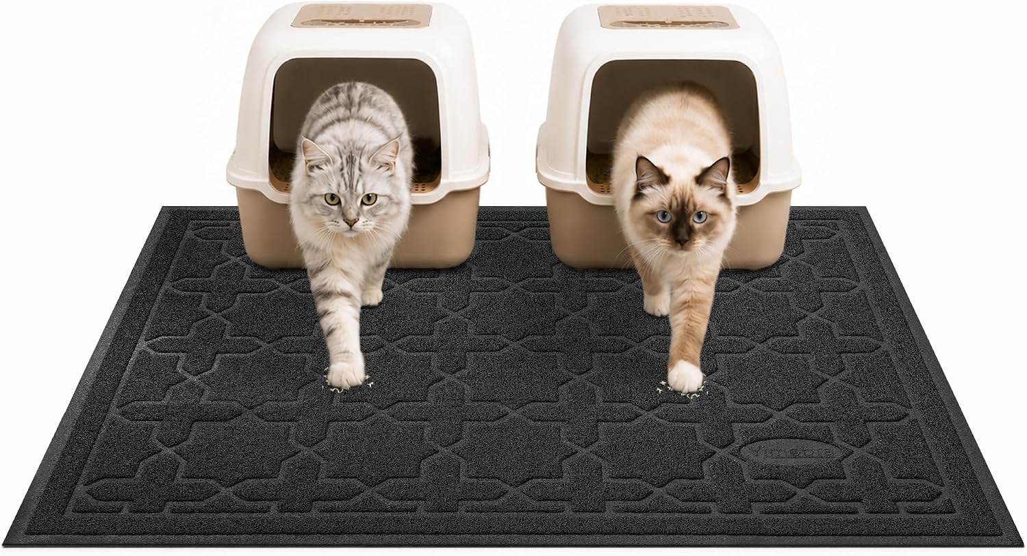 Yimobra Cat Litter Mat, Easy Clean Trapping PVC Mat with Waterproof Backing and Non Slip Bottom, Scatter Control Pad for Litter Box, 24"x20", Grey - Image 11