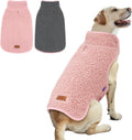 Cyeollo sherpa dog coat pink reversible fleece vest front view