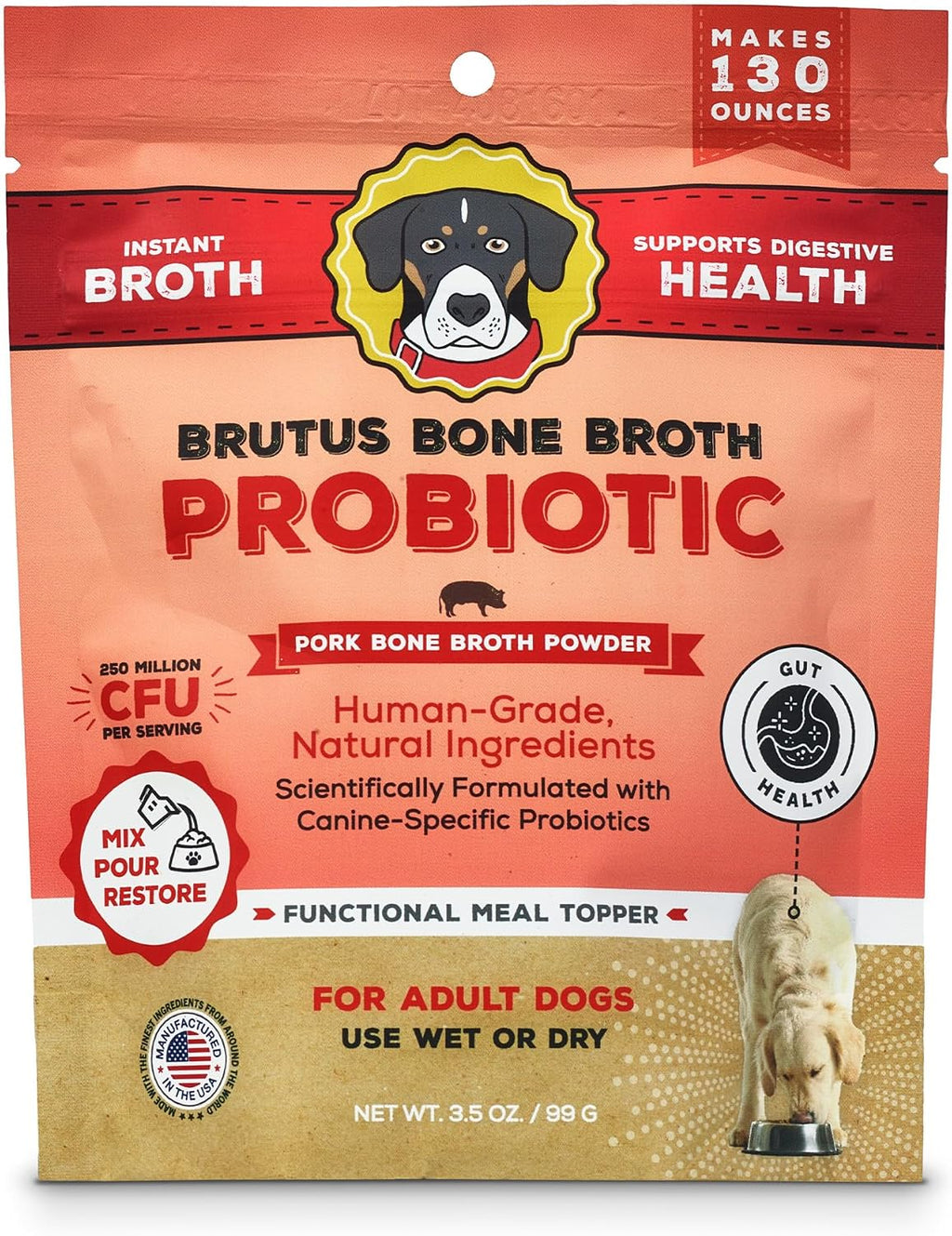 Brutus Broth Dog Food Topper - Instant Bone Broth Powder for Adult Dogs - Supports Hip and Joint Function - Human-Grade Quality, Serve Dry or Wet - Beef Flavor, 3.5 oz (Pack of 1) - Image 10