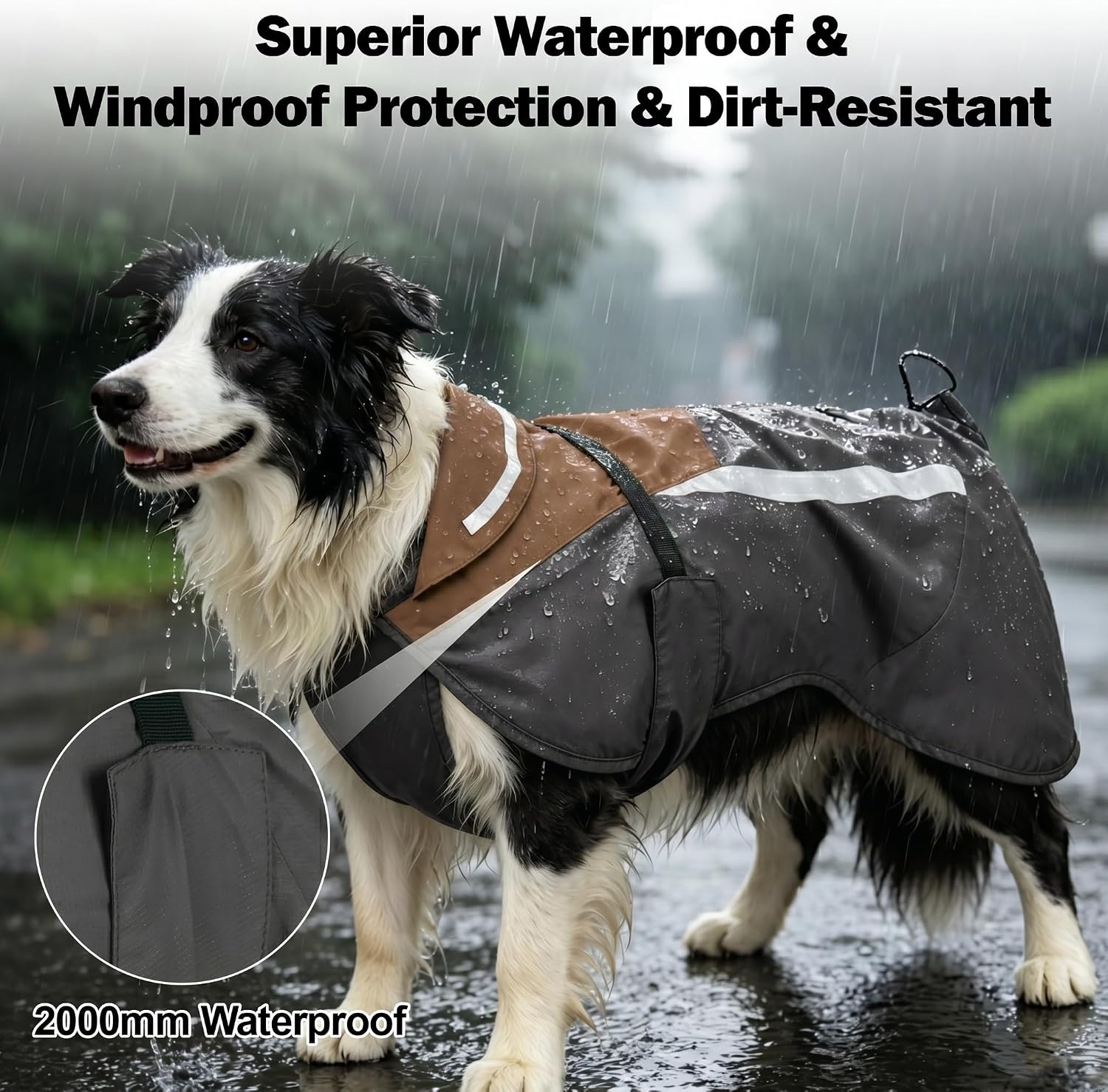 Small size gray dog jacket with adjustable waist straps
