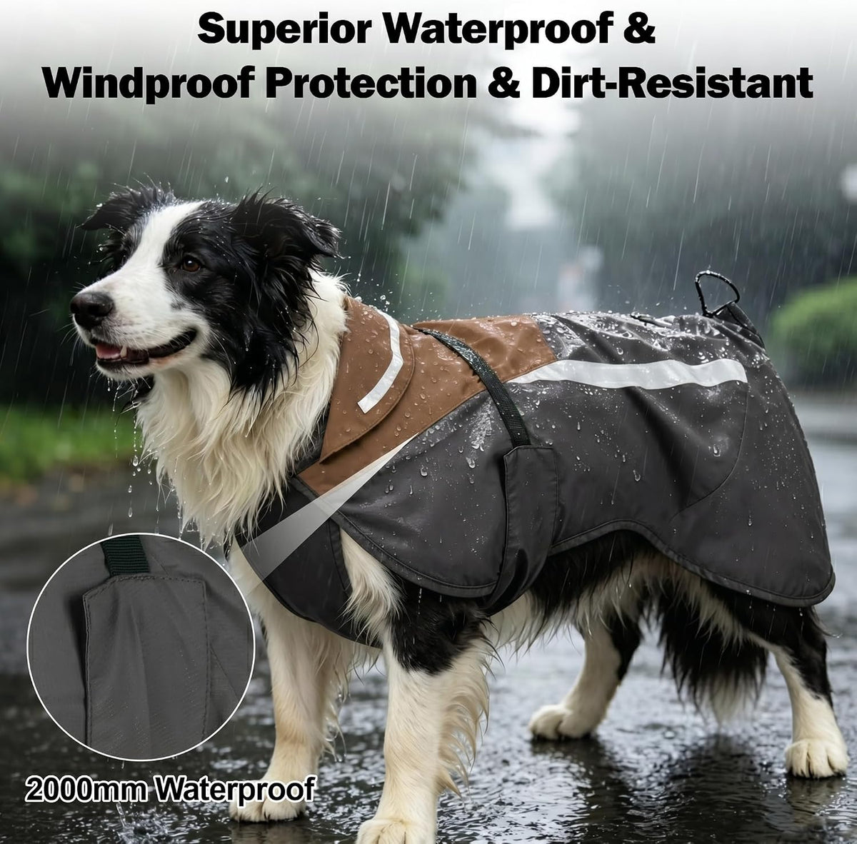 Small size gray dog jacket with adjustable waist straps