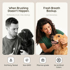 Back label of Furlicks 10 pack pet dental strips showing xylitol free formula