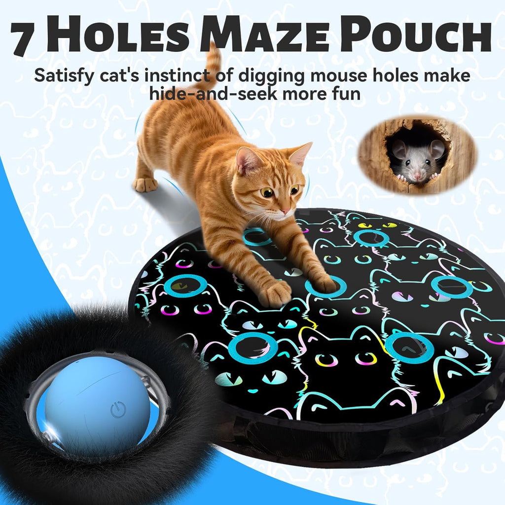 Orsda cat toy smart rolling ball and 7 hole mat