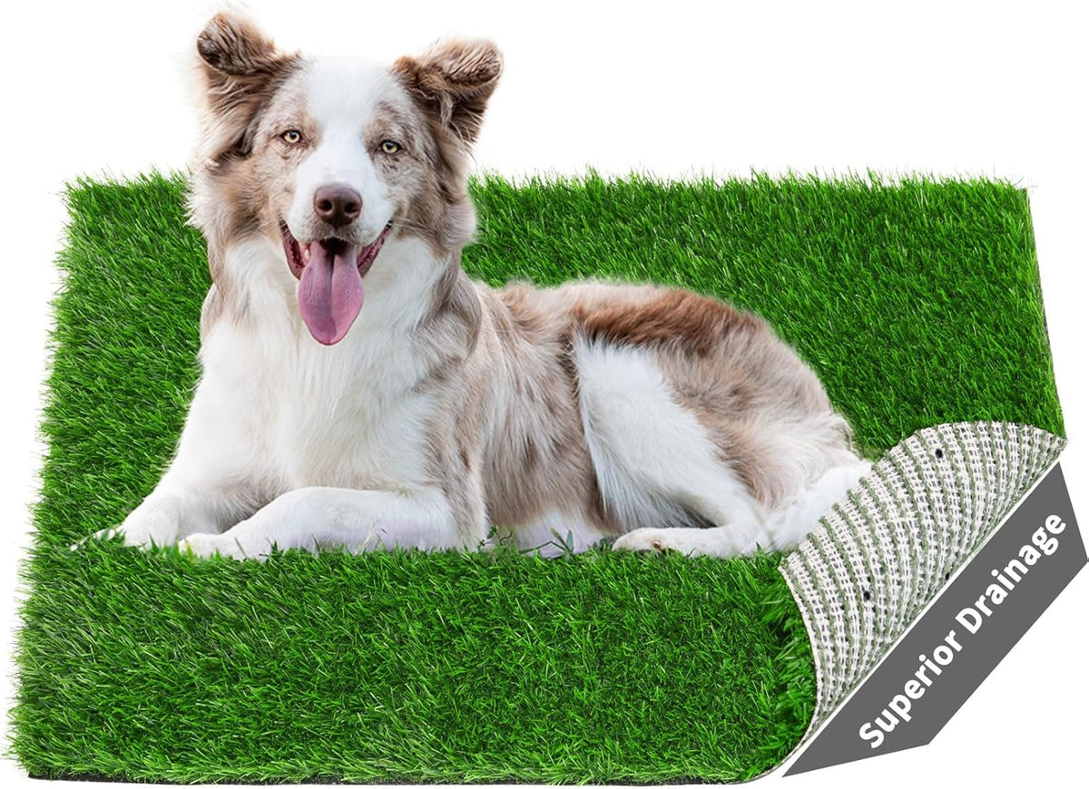Artificial Dog Grass Pee Pad 20"x 25" 2 Pack, Grass Pad for Dogs Indoor Potty Training, Replacement Turf for Puppy, Washable Reusable Realistic Fake Grass Mat for Apartment, Balcony - Image 9