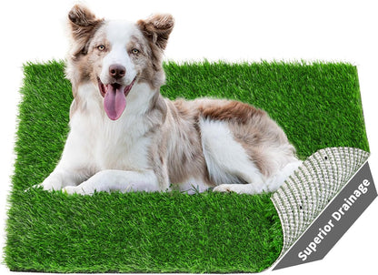 Artificial Dog Grass Pee Pad 20"x 25" 2 Pack, Grass Pad for Dogs Indoor Potty Training, Replacement Turf for Puppy, Washable Reusable Realistic Fake Grass Mat for Apartment, Balcony - Image 9