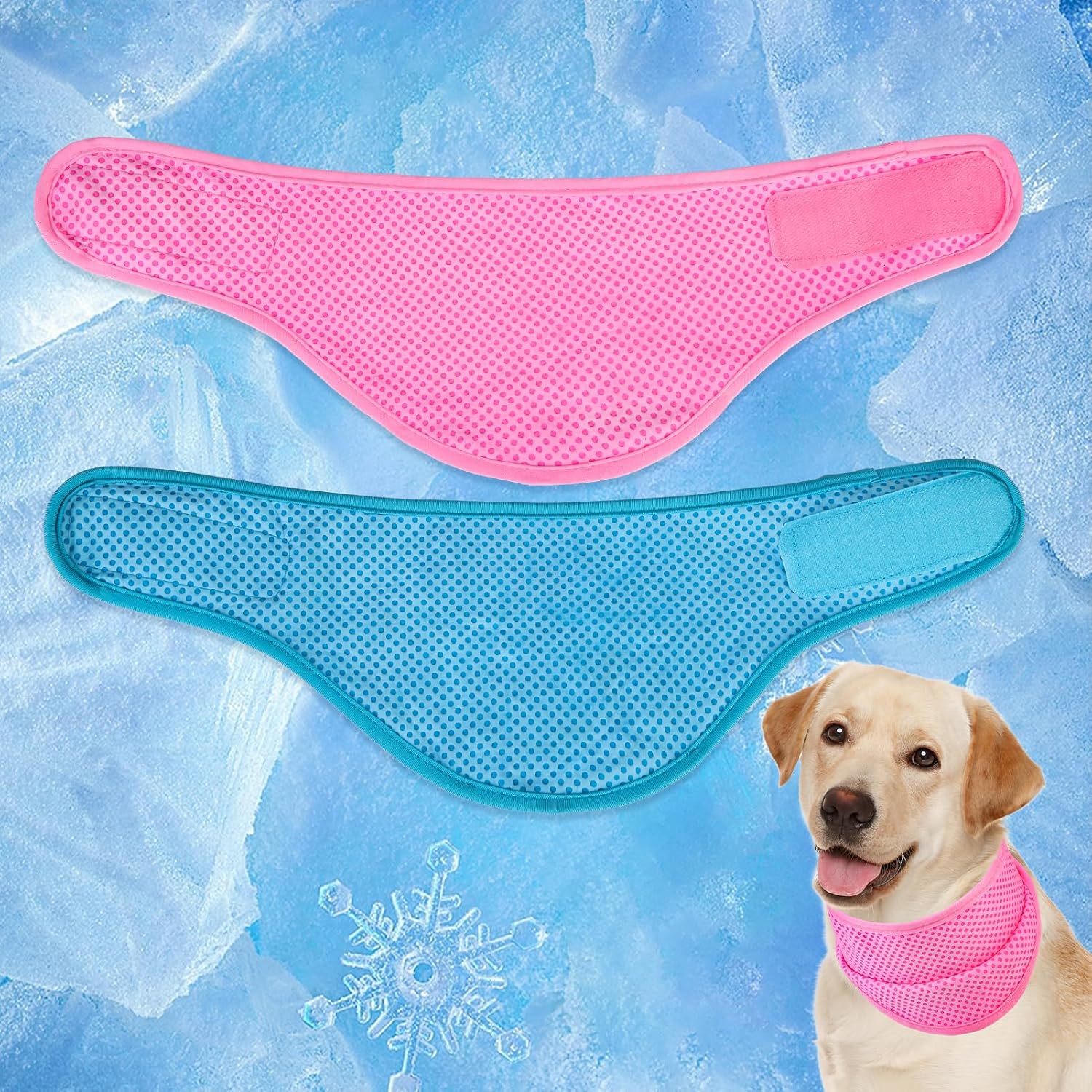 EXPAWLORER Dog Cooling Bandana - 2 Pack Instant Cooling Dog Bandanas, Chill Out Pet Cool Scarf Summer Essentials Ice Neck Cooler Wrap, Prevent Sunstroke for Small Medium Large Dogs, Navy Green L - Image 11