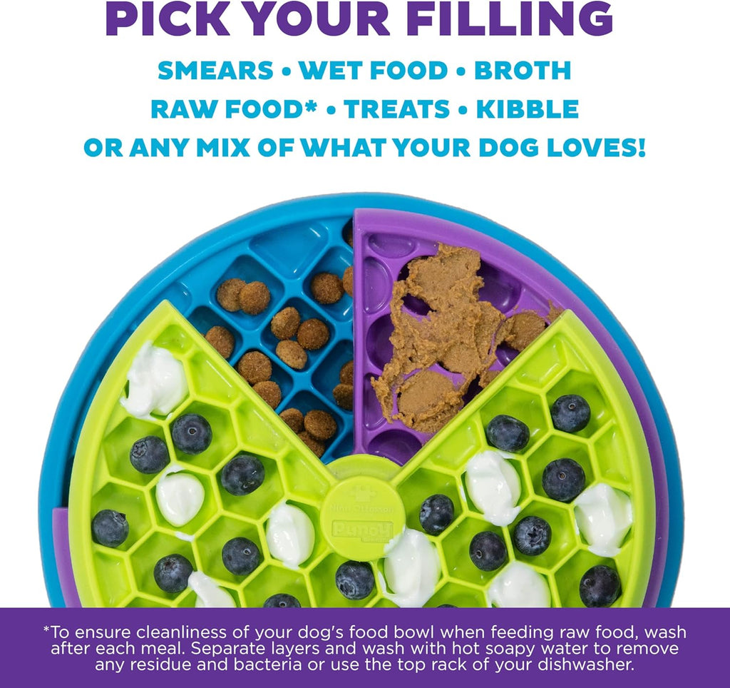 Outward Hound interactive pet maze toy filled with kibble.