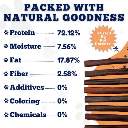 Premium single ingredient beef collagen sticks 50 Count bulk package.