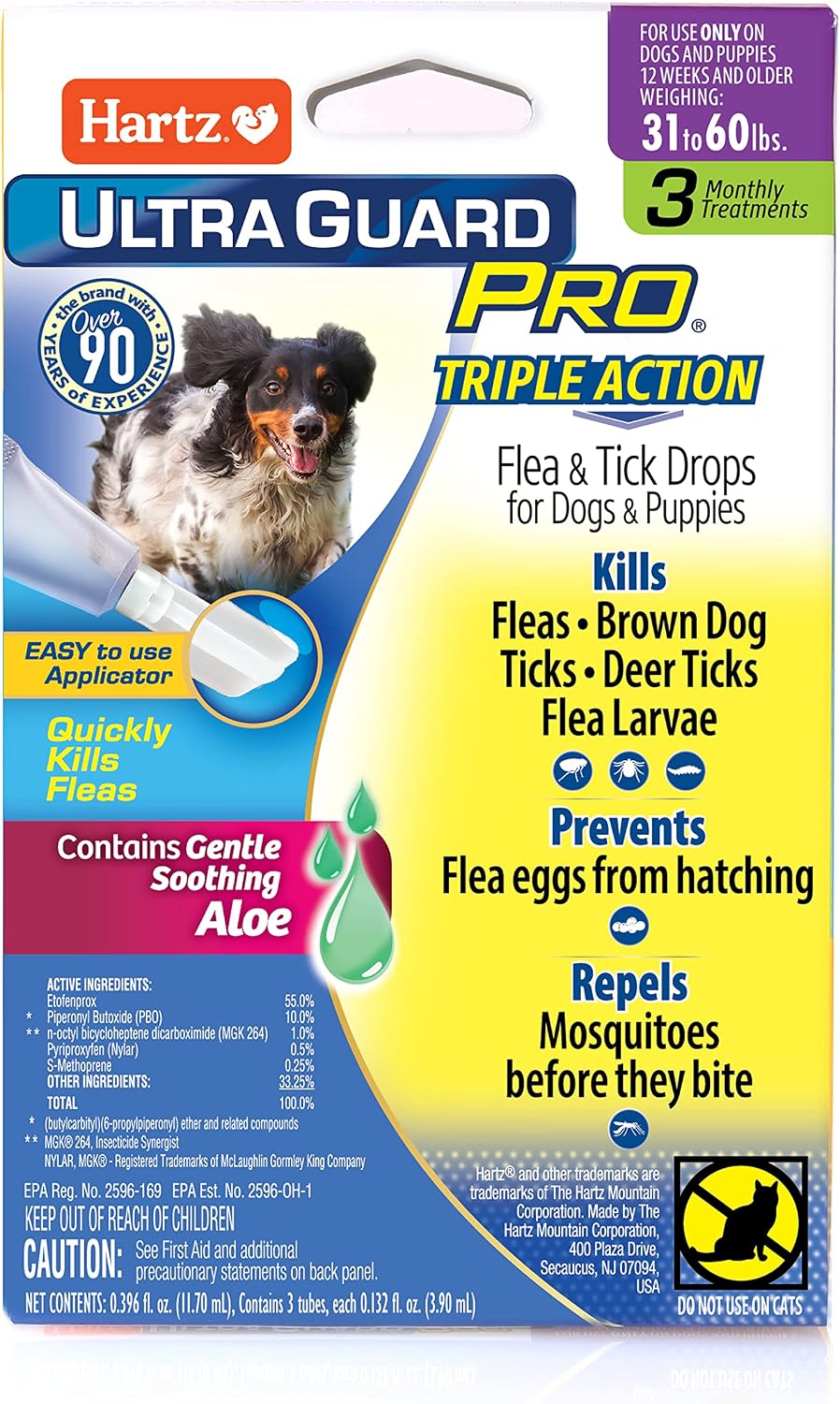 Hartz authentic imported USA pet health flea and tick control drop package