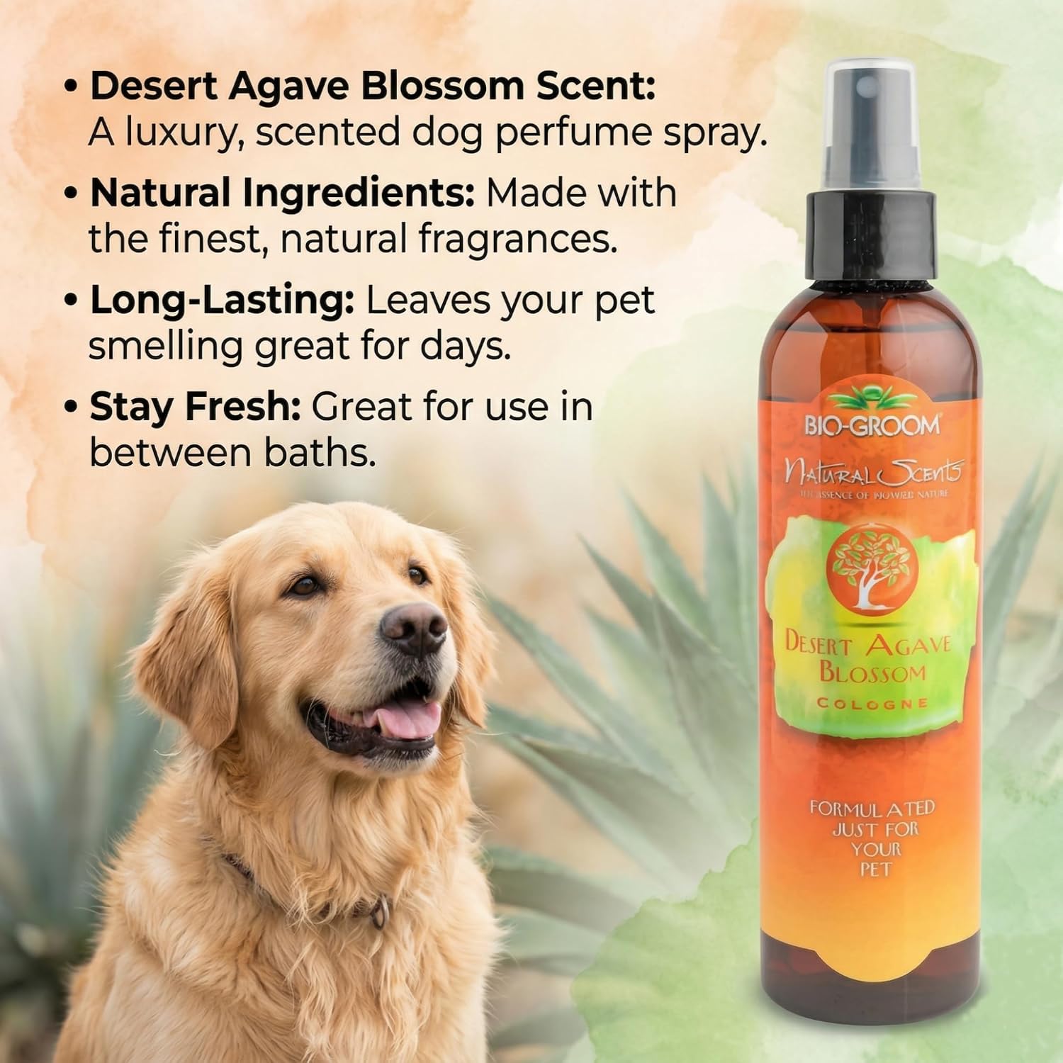 USA imported Bio-Groom dog cologne bottle detailing