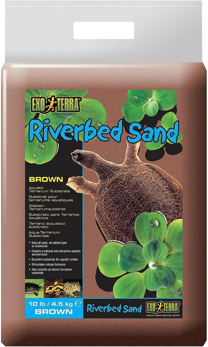 Exo Terra Riverbed Sand 10 Pound bag front view natural substrate