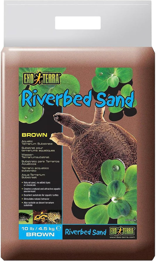Exo Terra Riverbed Sand 10 Pound bag front view natural substrate