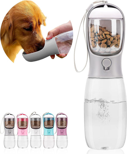Dog Water Bottle with Food Container, Portable Leak Proof Pet Water Dispenser for Walking Hiking Travel, Puppy Essentials Accessories for Small Large Dogs, Dog Gifts (10oz/15oz/19oz) - Image 11