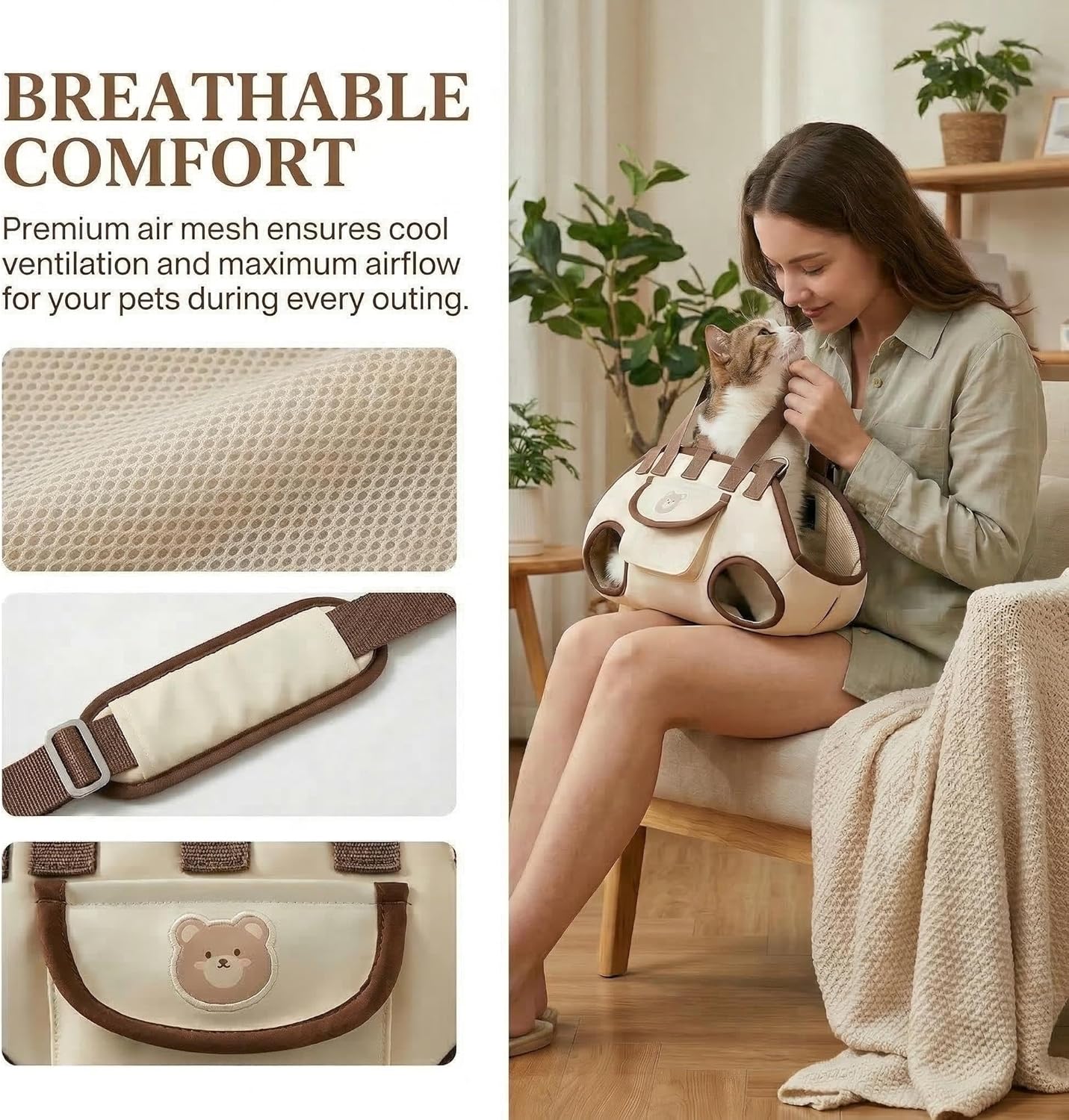 Yinghoyedo puppy shoulder bag adjustable strap demonstration