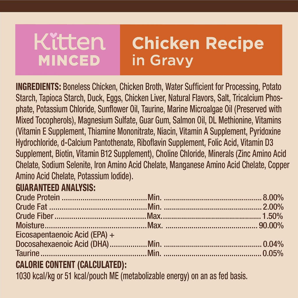 Wellness CORE Tiny Tasters Minced Kitten Wet Cat Food, Natural, Protein Rich, Grain Free, Chicken Recipe, 1.75 oz, Pack of 12 Pouches - Image 9
