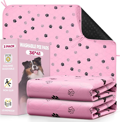 Fostanfly Washable Pee Pads for Dogs, 2 Pack Large 36"x41" Ultra-Absorbent and Leak-Proof Non-Slip Reusable Potty Training Pads for Dogs, Cats, Puppy, Potty Training of Add 8 Lanyards - Image 10