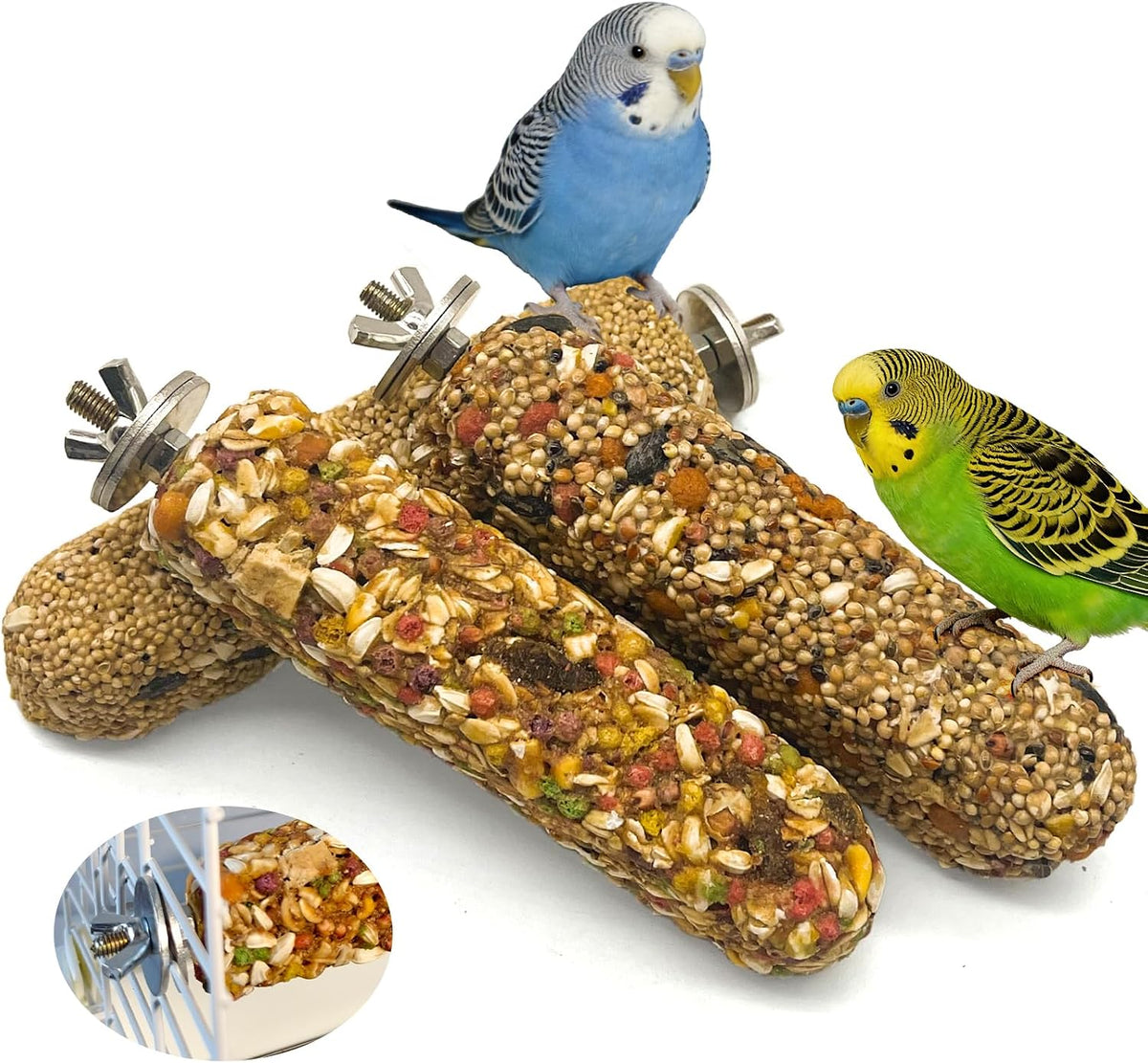 2PCS Parakeet Treat,Natural Parrots Treat Sticks,Vegetable & Grain Flavor Crunch Sticks,Bird Treats for Cockatiel Budgies Lovebirds Canary Conure Finches - Image 13