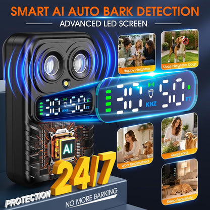 CdFXor bark box showing dual owl-eye ultrasonic emitters