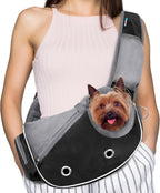 PetAmi Dog Sling Carrier for Small Dogs, Puppy Carrier Purse, Hands Free Cat Sling for Small & Medium Pet, Adjustable Crossbody Travel Bag, Reflective Trim, Poop Bag Dispenser, Max 10 lbs, Teal Blue - Image 10