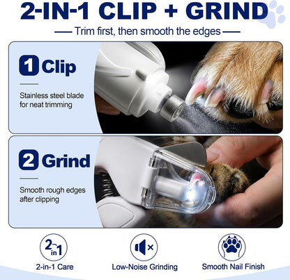 Close up of XLMCWT pet nail clipper LED light feature
