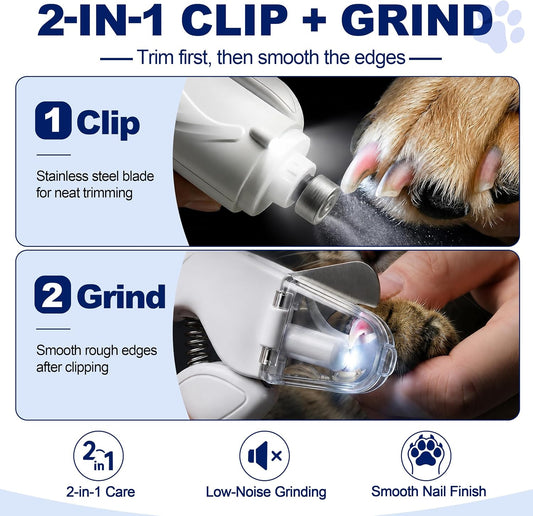 Close up of XLMCWT pet nail clipper LED light feature