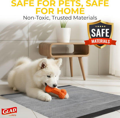 Glad pheromone attractant puppy pads for effective indoor housebreaking setup